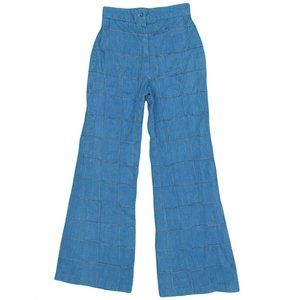 1970s Vintage Patchwork Bell Bottom Pants 25x30